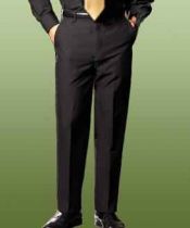 Polyester Flat Front Dress Pant- Heather Grey