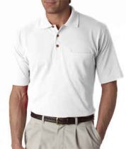 UltraClub Short Sleeve Pique Polo with Pocket