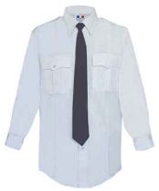 Flying Cross Poly/ Cotton Long Sleeve Duty Shirt- White