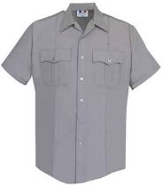 Flying Cross Poly/ Cotton Short Sleeve Shirt- Silver Grey