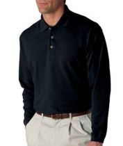 Long Sleeve 100% Cotton Pique Golf Shirt UNISEX