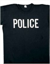 POLICE Black Official Issue Double-sided Raid T-Shirts