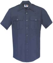 Flying Cross Poly/Cotton Short Sleeve Command Shirt- Navy