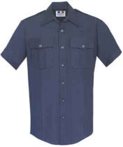 Flying Cross Poly/Cotton Short Sleeve Command Shirt- Navy