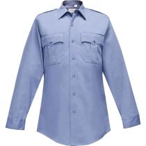 Flying Cross Poly/Cotton Long Sleeve Shirt- Med Blue