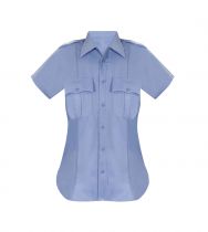 Elbeco Women's T2 Short Sleeve Uniform Shirt, Light Blue
