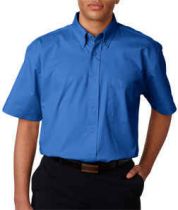UltraClub Whisper Polo Twill Blend Short-Sleeve Woven Shirt