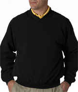 Long-Sleeve Microfiber Cross-Over V-Neck Windshirt