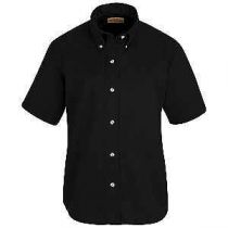 Ladies Short Sleeve Button-Down Poplin Shirt