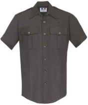 Men's Black Short Sleeve Twill Shirt 65/35 Poly/Cotton