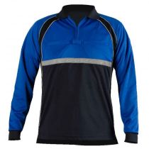 Long Sleeve ColorBlock Performance Polo Shirt, by Blauer