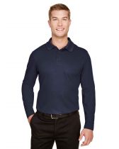 Performance Long Sleeve Polo, CrownLux, Plaited Mens Polo