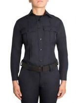 Women's Long Sleeve Zippered Polyester Shirt, ClassAct