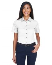 Ladies Easy Blend Short Sleeve Twill Shirt w/ Stain Release