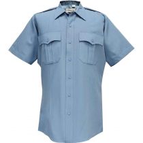 Command Poly Mens Short Sleeve Shirt W/ Zipper, Brillant Blue