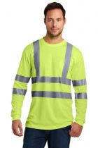 Hi-Visibility Long Sleeve T-Shirt, Snag-Resistant, ANSI 107 Class 3