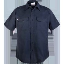 Mens Button Front Cross FR Short Sleeve Woven Shirt