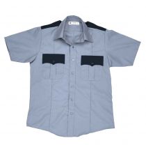2-Tone Police Short Sleeve Uniform Shirt, Poly/Cotton