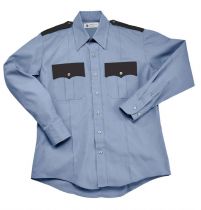 2-Tone Police Long Sleeve Uniform Shirt, Poly/Cotton