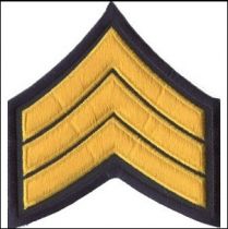 Sergeant 3" Dark Gold on Midnight Chevrons