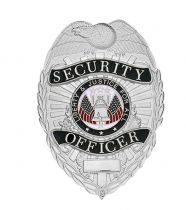 Security Officer Badge- Silver Safety Pin