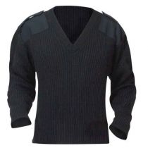 Acrylic V-Neck Commando Heavy Knit Sweater
