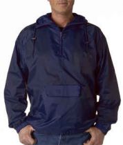 Ultraclub 1/4 Zip Hooded Nylon Pullover Packaway Jacket