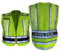 Hi-Vis POLICE Tactical Safety Vest, with Navy Band