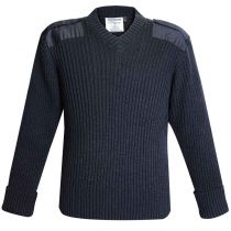 Command Sweater, Acrylic Wool Rib Knit V-Neck