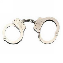 100P Chain-Linked Push Pin Nickel Handcuffs, Smith & Wesson
