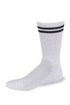 Crew Sock, White with Navy Stripes, Pro Feet #USPS430