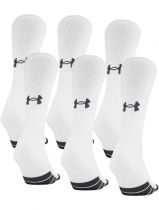 UA Performance Tech Crew 6-PACK Socks, Under Armour Unisex Socks