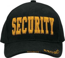 Deluxe Black Security with Gold Lettering Low Profile Hat