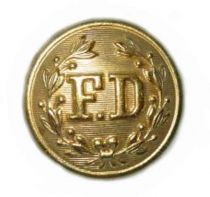 Large Gold FD Button with Wreath
