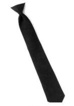Clip-on Polyester Tie with Buttonholes (Regular Length 18" Long)