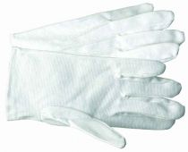 White Parade Gloves with PVC Dots & Vents, Cotton