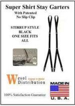 Super Shirt Stay Garters with No Slip Clip