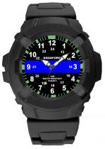 Aqua Force Thin Blue Line Officer Rugged Rubber Watch