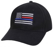 Thin Blue Line & Red Line Low Profile Flag Baseball Hat