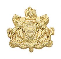 PA Coat of Arms Gold 2" Frontice Piece, for Hat