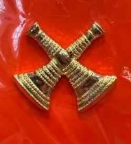 2 Crossed Bugles, 1-1/4" Cutout Collar Brass, Each