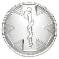 Rhodium Star of Life Frontice Piece, C138PL- 1.62" X 1.62"