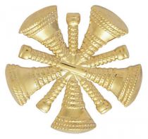 1.25" 5 Gold Bugles Chief Insignia, 1.25", Each (Di Cut)