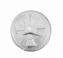 Rhodium 1.625" Fire Scramble on Round Disc, Vert. Horn