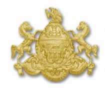 PA Coat of Arms Frontice Hat Badge, Gold