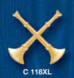 1.5" Rhodium 2 Crossed Bugles Insignia, Each