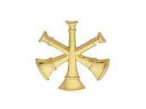 3/4" Rhodium 3 Bugle Collar Insignia, Each