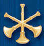 1.5" Gold 3 Bugle Collar Insignia, Each