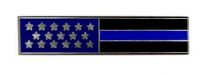 Blue Line Flag Pin Clutch, Black/Blue, 1-3/4x3/8