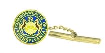 Pennsylvania Commonwealth Seal Tie Tac w/ Jewelers Clutch, Chain & Bar